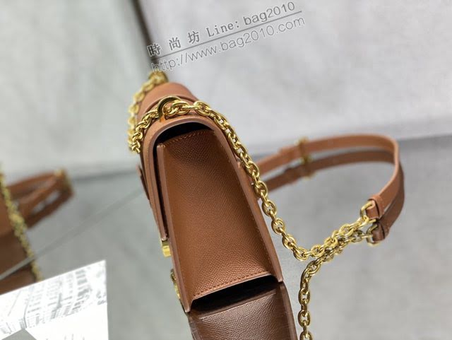 Dior女包 迪奧蒙田掌紋深古銅鏈條包 Dior肩背斜挎包  dfk1610